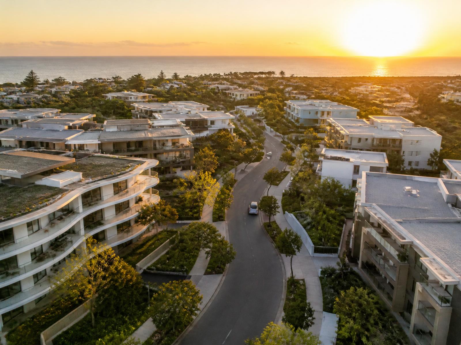 Aerial view of a modern Western Australian coastal residential development